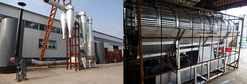Cassava starch processing line: airflow dryer and rotary screening drum
