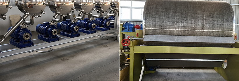 Cassava starch processing line: hydrocyclone group and vacuum dehydrator
